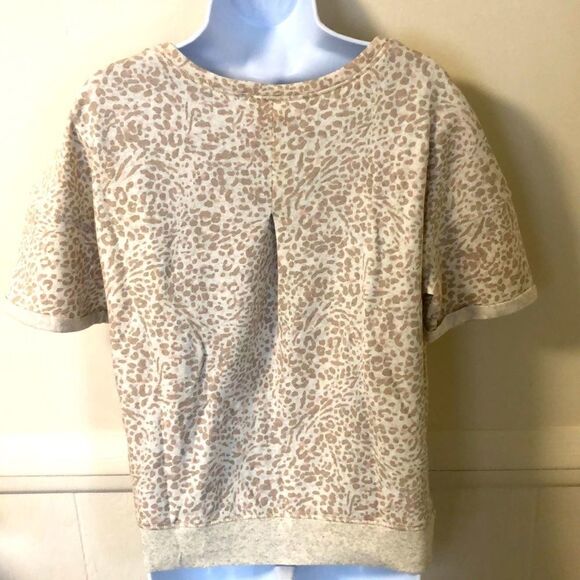Stars Above Short  Sleeved Leopard Print  Sweatshirt - Picture 2 of 3
